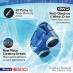 Polaris 9650iQ Sport Robotic Cleaner, Automatic Vacuum for InGround Pools up to 60ft, Smart App, WiFi, Amazon Alexa, 70ft Swivel Cable w/Strong Suction & Easy Access Filter Canister - Image 5
